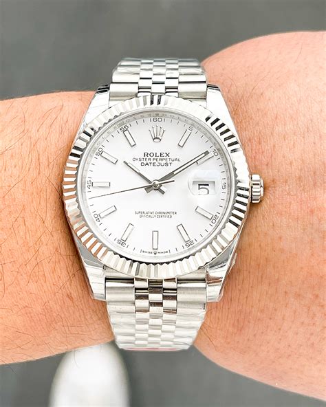 rolex datejust ii white dial fluted bezel|rolex datejust 41 wimbledon jubilee.